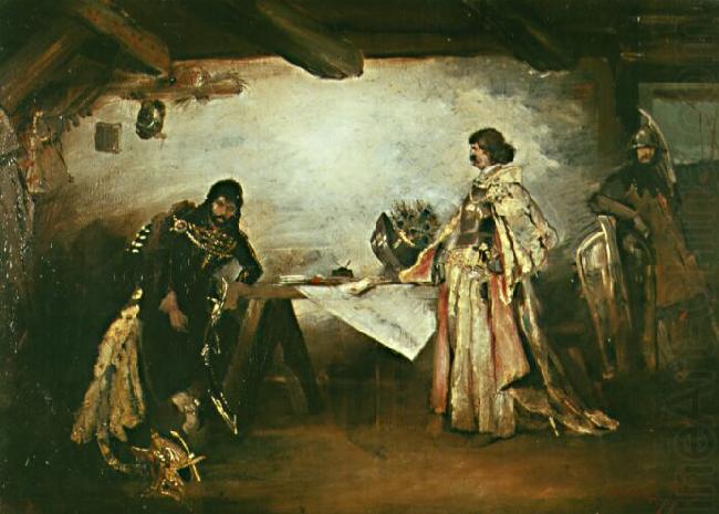 Mikolas Ales A picture of Jiri of Podebrady and Matthias Corvinus by Mikolas Ales china oil painting image